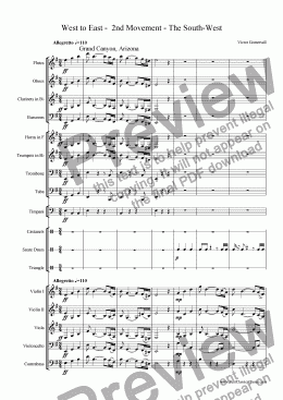 page one of From West to East  Op 9 - Suite for Orchestra - 2. ’The South-West’.