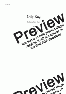 page one of Oily Rag (Saxophone Choir)