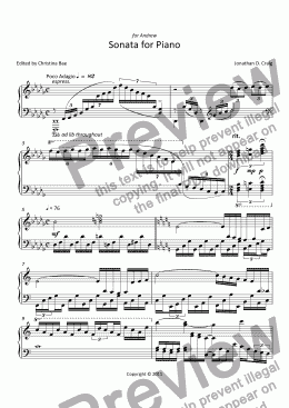 page one of Sonata for Piano