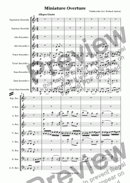 page one of Miniature Overture from Nutcracker Suite (Recorder Ensemble)