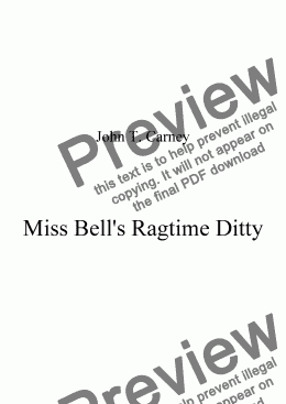 page one of Miss Bell’s Ragtime Fancy