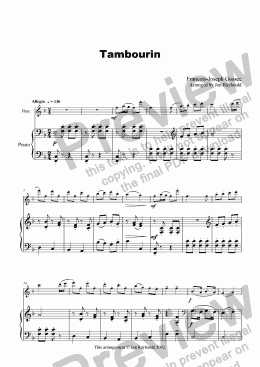 page one of Tambourin (flute/piano)