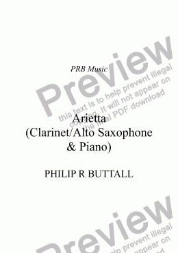 page one of Arietta (Solo Instrument & Piano)