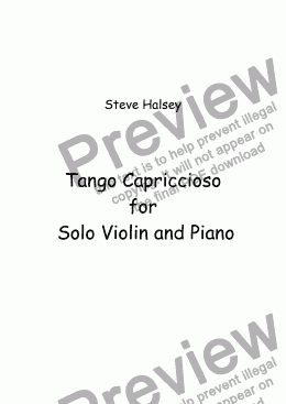 page one of Tango Capriciosso for Violin and Piano