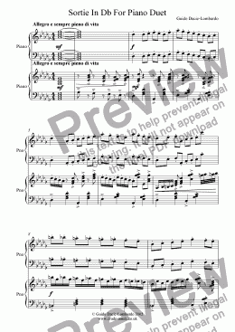 page one of Sortie in Db for Piano Duet
