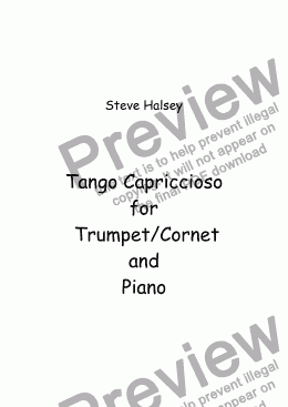 page one of Tango Capriccioso for Trumpet/Cornet and Piano