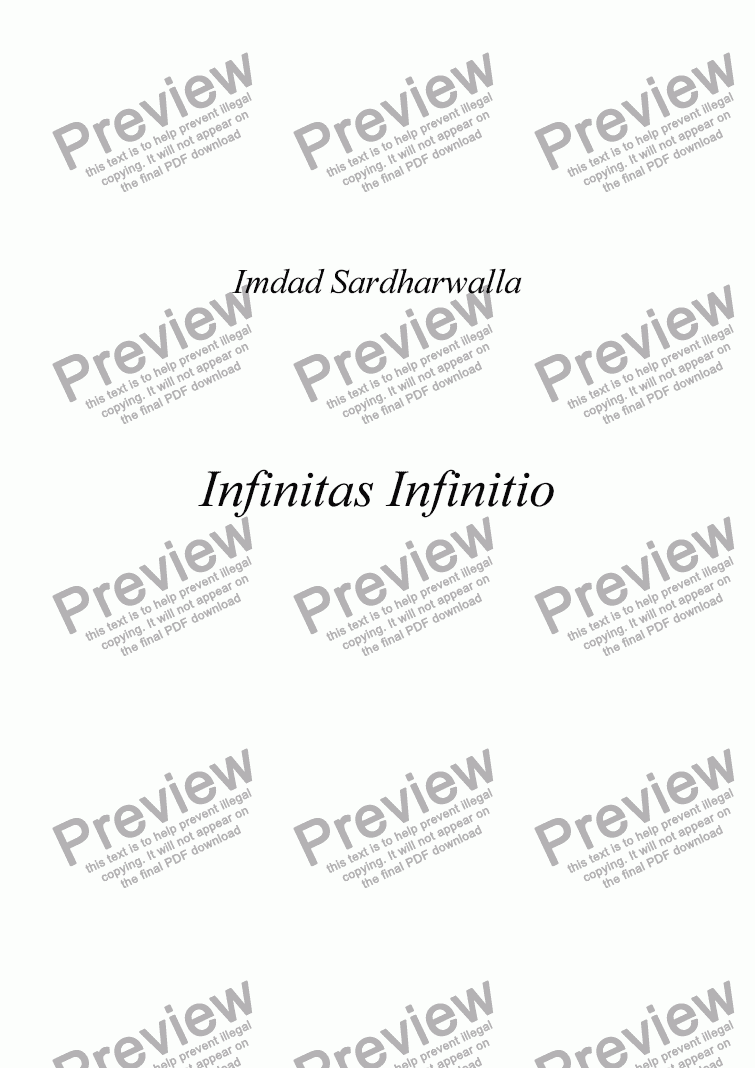 page one of Infinitas Infinitio
