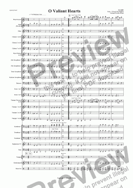 page one of O Valiant Hearts (Anzac Day) - Concert Band