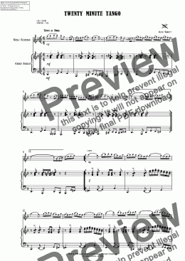 page one of Twenty Minute Tango for Treble Recorder & Piano