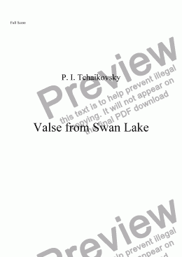 page one of Valse from Swan Lake