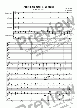 page one of Questo è il cielo di contento (Händel)