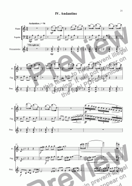 page one of Trio for flute, bassoon and percussionist IV.
