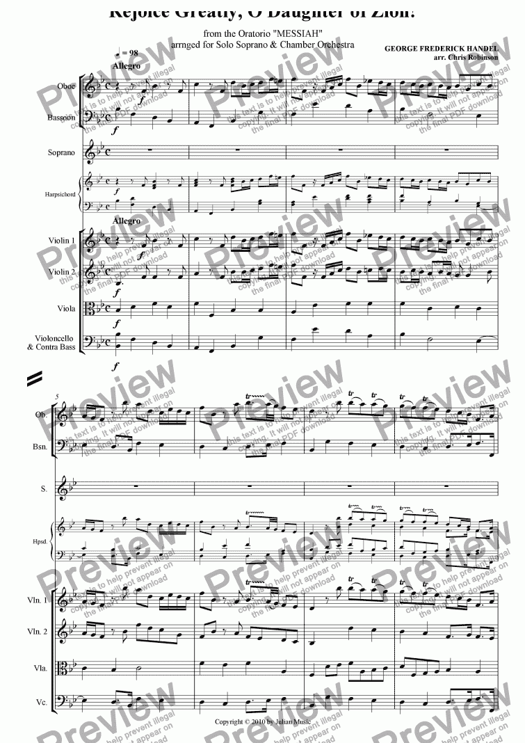 page one of Rejoice Greatly [original 4/4 Version]