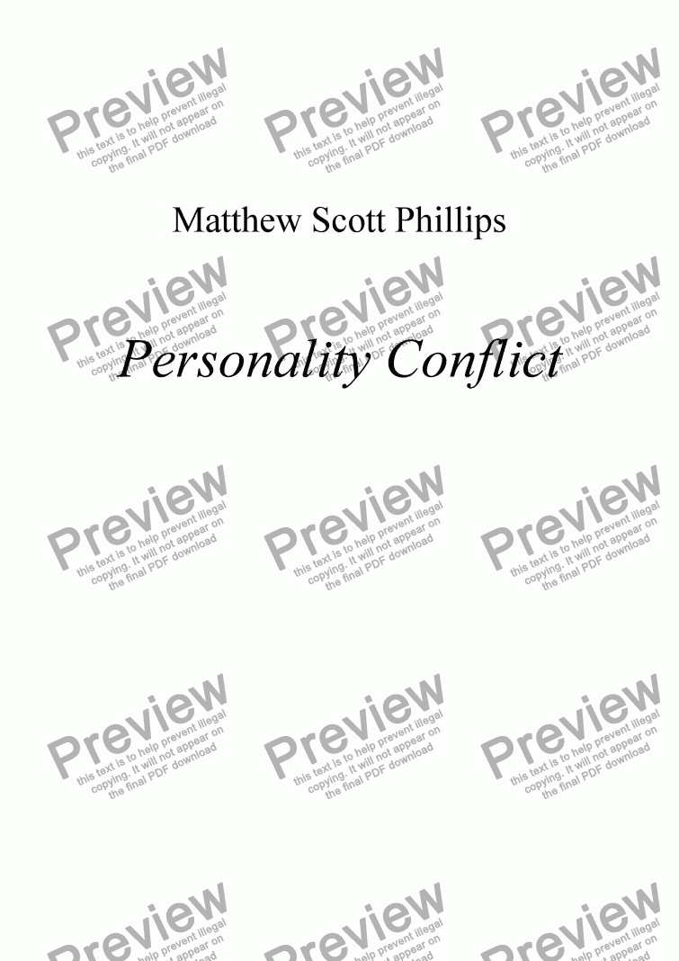 page one of Personality Conflict