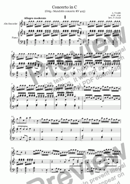 page one of Concerto C  RV425 (Vivaldi)