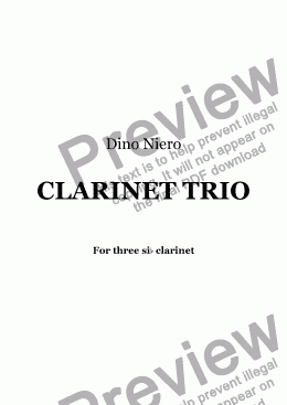 page one of Clarinet trio