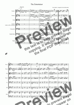 page one of The Entertainer For String Orchestra