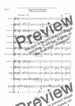 page one of Tango de los Guerreros (Solo F Horn with Grade 2 Concert Band)