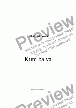 page one of Kum Ba Ya