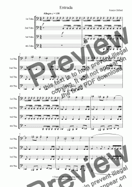 page one of Entrada (Tuba Quartet Bass Clef Version)