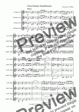 page one of Eine Kleine Nachtmusic (Tuba Quartet Treble Clef version)