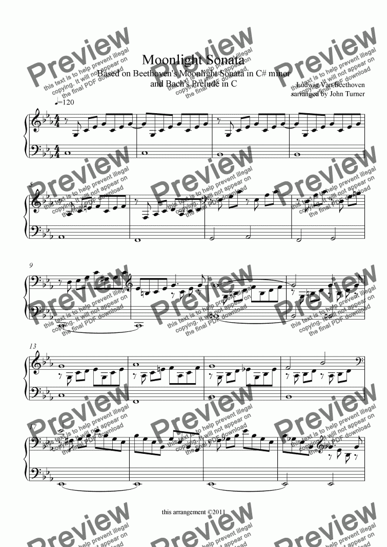 page one of Moonlight Sonata