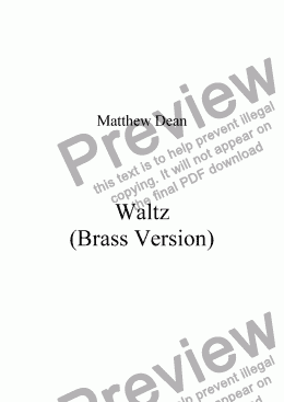 page one of Waltz (Brass Version)