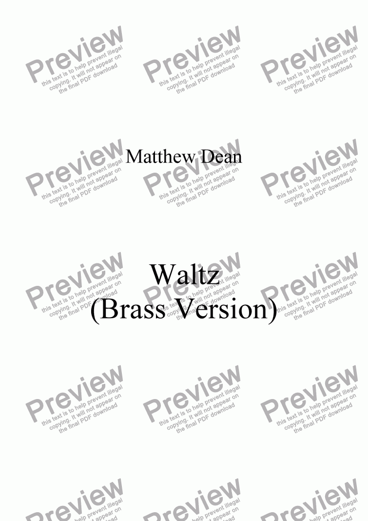 page one of Waltz (Brass Version)
