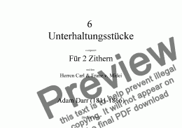 page one of 6 Unterhaltungsstücke für 2 Zithern (treble clef)