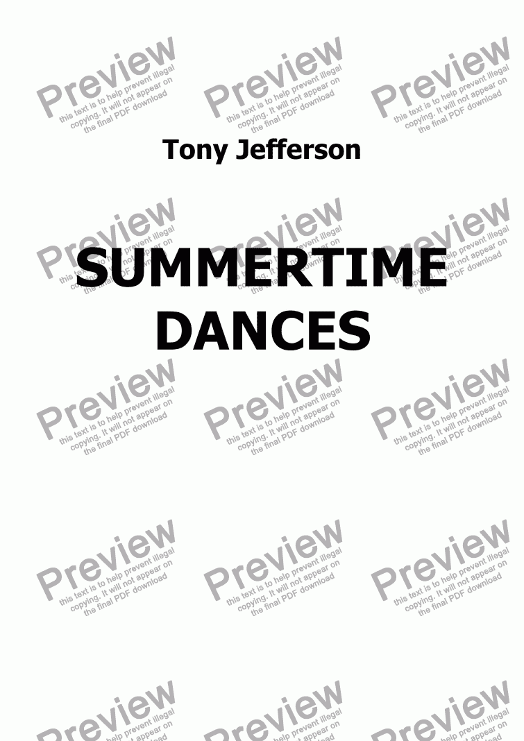 page one of Summertime Dances 1 Prelude