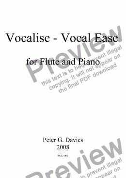 page one of Vocalise - Vocal Ease for Flute and Piano