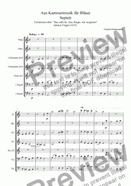 page one of Septett aus Kammermusik fÃ¼r BlÃ¤ser