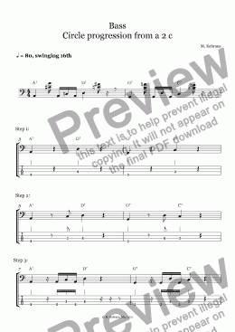 page one of Circle progression for Bass