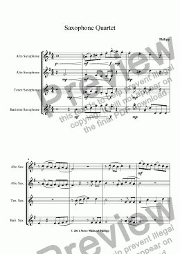 page one of Saxophone Quartet