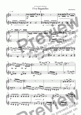page one of Five Bagatells for Piano