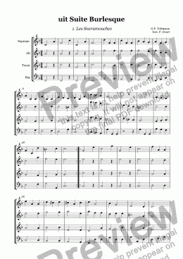 page one of Suite Burlesque (Telemann) (5 pieces)