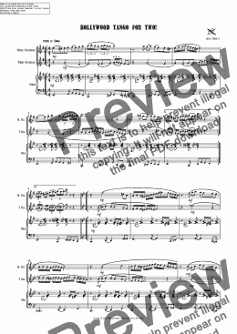 page one of Bollywood Tango for Treble,Tenor Recorders & Piano