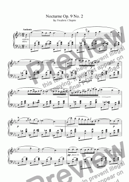 page one of Nocturne Op. 9 No. 2 by F. Chopin