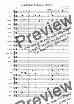 page one of Angels from the Realms of Glory - Orchestral Arrangement (Christmas Carol)