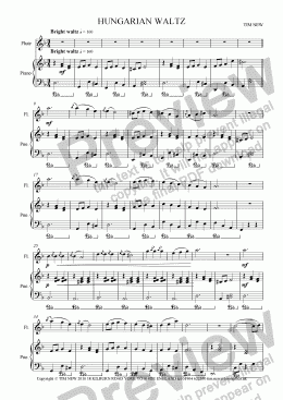 page one of HUNGARIAN WALTZ (for flute & piano)