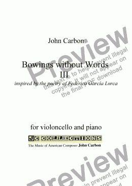 page one of Bowings without Words III