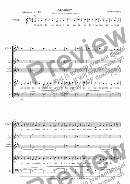 page one of Arcanum- for overtone choir