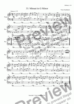 page one of Minuet in G Minor