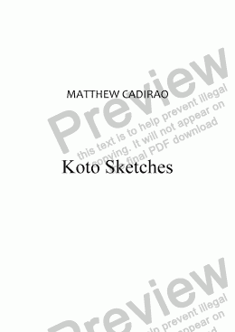 page one of Koto Sketches