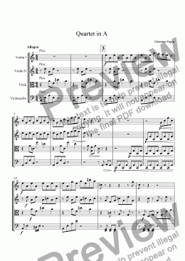 page one of Quartet in A