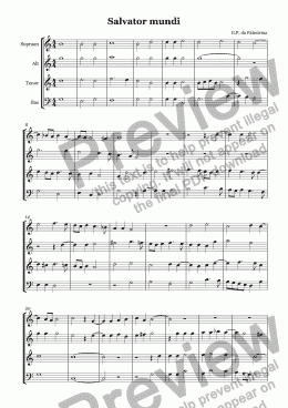 page one of Salvator mundi (Palestrina)
