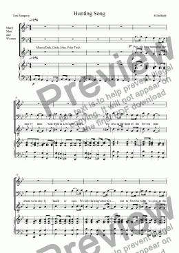 page one of Hunting Song