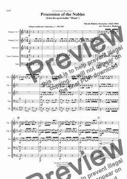 page one of Procession of the Nobles (from Mlada) - Brass QUINTET