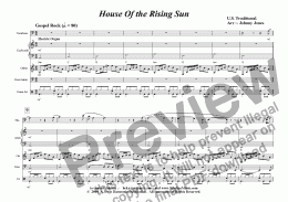 page one of House Of the Rising Sun  (Trombone and 4 Rhythm)