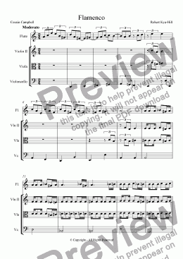 page one of Flamenco [Flute, Violin,Viola, Cello]